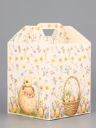 Коробка подарочная пасхальная с окном, с фронтальной загрузкой «Кролик в корзинке» 15×15×18 см 10967593