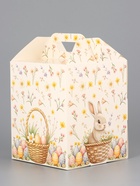 Коробка подарочная пасхальная с окном, с фронтальной загрузкой «Кролик в корзинке» 15×15×18 см 10967593