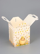 Коробка подарочная пасхальная с окном, с фронтальной загрузкой «Кролик в корзинке» 15×15×18 см - Фото 6