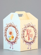 Коробка подарочная пасхальная с окном, с фронтальной загрузкой «Верба» 15×15×18 см 10967594