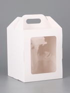 Коробка подарочная пасхальная с окном, белая, 15×15×18 см 10967597