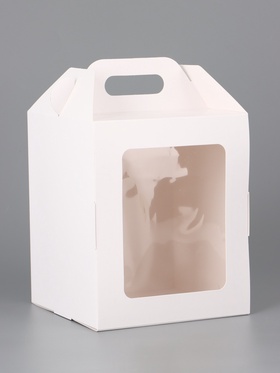 Коробка подарочная пасхальная с окном, белая, 15×15×18 см 10967597