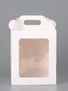 Коробка подарочная пасхальная с окном, белая, 15×15×18 см 10967597