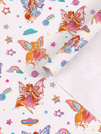 Бумага упаковочная глянцевая «Клуб Винкс», 70×100 см