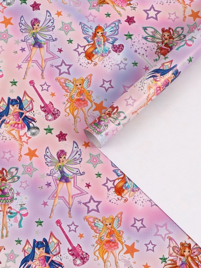 Бумага упаковочная глянцевая «Клуб Винкс», 50×70 см