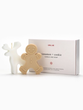 Подарочный набор новогодний: фигурное мыло пряня и фигурная свеча олень, URAL LAB 10941941