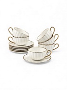 УЦЕНКА Чайный сервиз SL Home «Гарда» 6 шт., чашек 200 мл, 6 шт., блюдец d=15 см, белый с золотом 985 - Фото 3