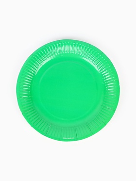 Тарелка одноразовая бумажная «Зеленый», 18 см (комплект 10 шт)