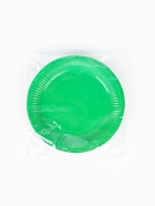 Тарелка одноразовая бумажная «Зеленый», 18 см 10949213