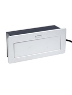 УЦЕНКА Розетка выдвижная Luazon Lighting, 16 А, трехместная, в стол, серебристая - Фото 1