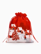 Новогодний подарочный набор косметики в мешке, домики, URAL LAB 10891079