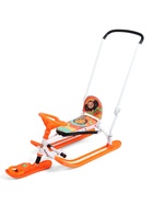 УЦЕНКА Снегокат «Twiny 2» Чебурашка, со спинкой, с родительской ручкой, оранжевый, TW2/ЧБ1 Nika - Фото 6