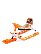 УЦЕНКА Снегокат «Twiny 2» Чебурашка, со спинкой, с родительской ручкой, оранжевый, TW2/ЧБ1 Nika - Фото 8