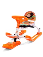 УЦЕНКА Снегокат «Twiny 2» Чебурашка, со спинкой, с родительской ручкой, оранжевый, TW2/ЧБ1 Nika - Фото 9