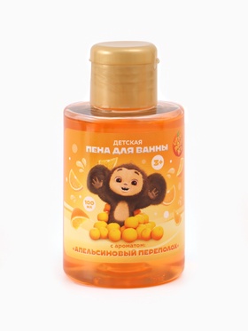 Пена для ванны детская, аромат апельсиновый переполох, 100 мл, Чебурашка (комплект 2 шт)