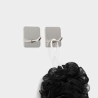 УЦЕНКА Набор крючков металлических на липучке 2 шт "Классика" квадрат - Фото 2