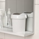 УЦЕНКА Контейнер для мусора Velvet, 1 л, d=13 см, h=15.5 см, настольный, светло-серый, без крышки - Фото 1