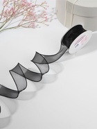 УЦЕНКА Лента капроновая волна с блеском 40мм*10±1м №42 чёрный АУ - Фото 2