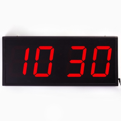 УЦЕНКА Часы электронные настенные «Соломон», таймер, секундомер, 26×4.5×60 см, красные цифры 17
