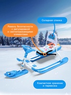 УЦЕНКА Снегокат «Тимка спорт 4-1» Ми-ми-мишки, со спинкой, голубой, ТС4-1/ММ1 Nika Kids - Фото 4