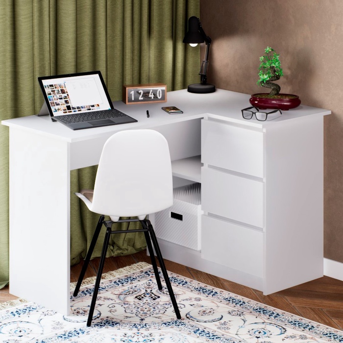 УЦЕНКА Стол компьютерный, 1244×850×770, Белый - Фото 1