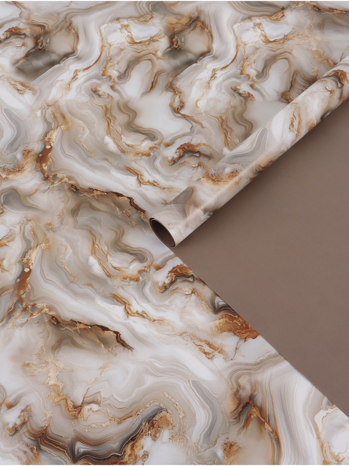 Бумага упаковочная глянцевая двухсторонняя «Мрамор», 70 × 100 см - Фото 1