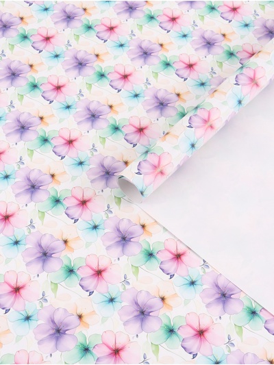 Бумага упаковочная глянцевая «Цветы», 70 × 100 см