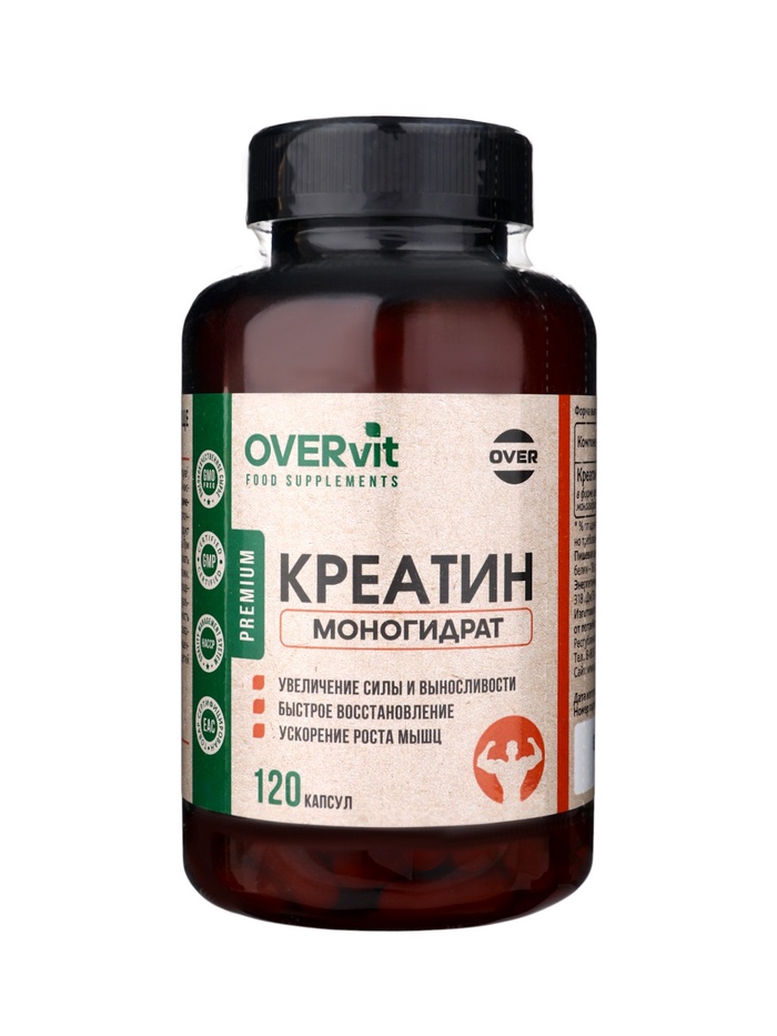 Комплексная добавка к пище Креатин OVERvit, 120 капсул - Фото 1