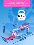 УЦЕНКА Снегокат «Тимка спорт 1+» с бабочками 3D, розовый, голубой, ТС1+/БО Nika - Фото 4