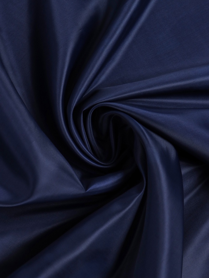 Подкладочная ткань таффета, 190Т, ширина 150 см, 200 м, полиэстер, тёмно-синяя - Фото 1