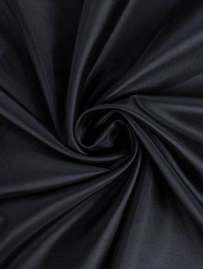 Подкладочная ткань таффета, 210Т, ширина 150 см, 72 м, полиэстер, чёрная