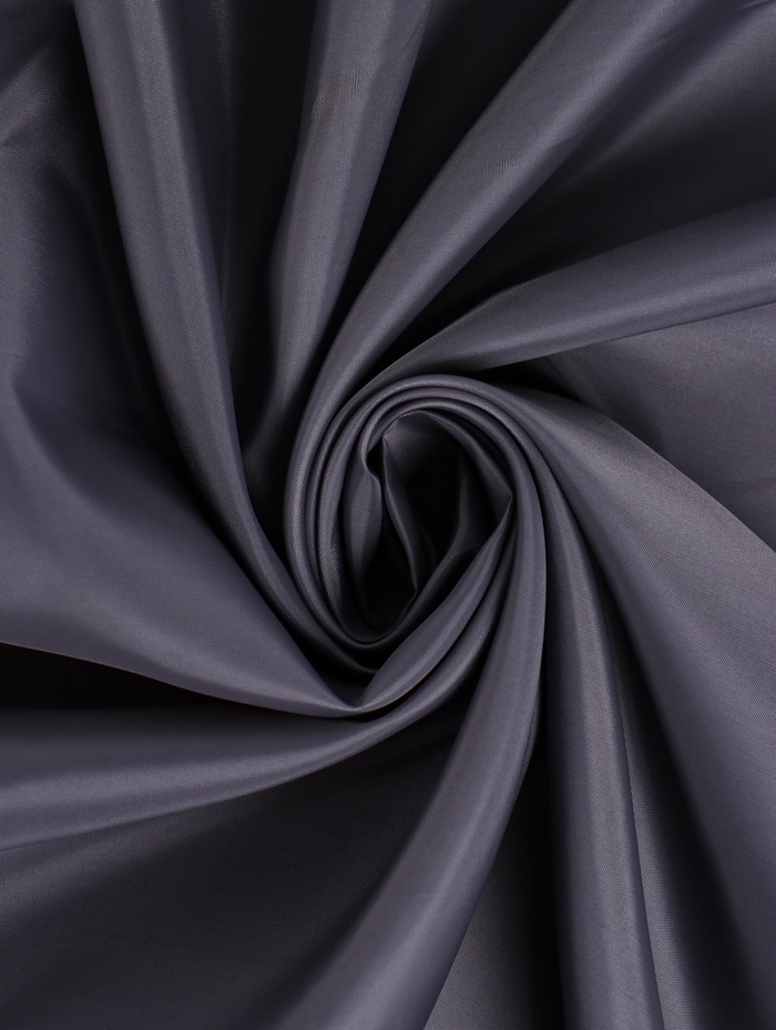 Подкладочная ткань таффета, 190Т, ширина 150 см, 100 м, полиэстер, цвет графит - Фото 1