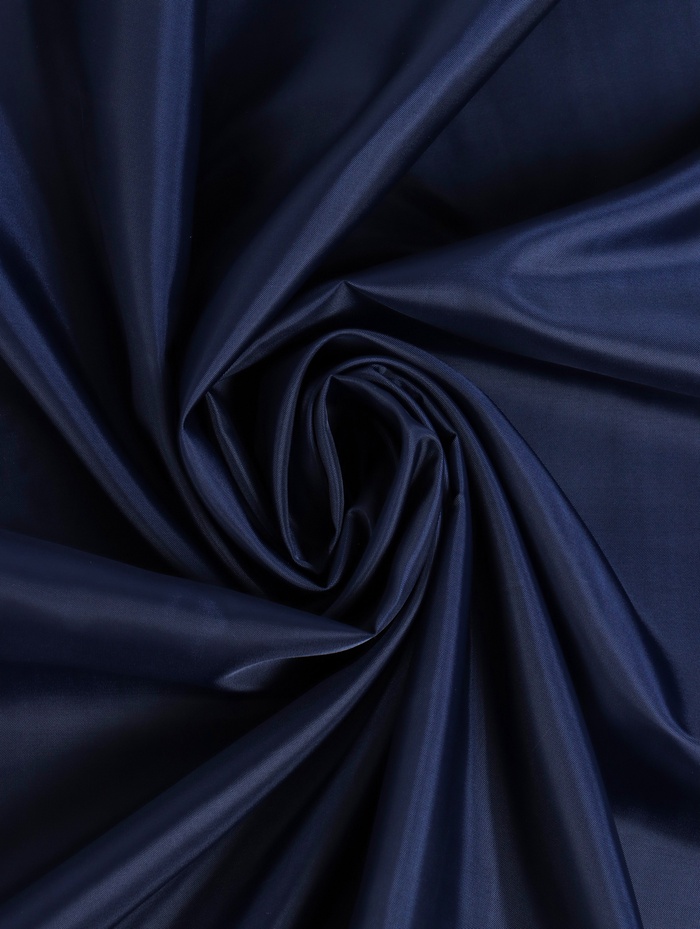 Подкладочная ткань таффета, 190Т, ширина 150 см, 50 м, полиэстер, тёмно-синяя - Фото 1