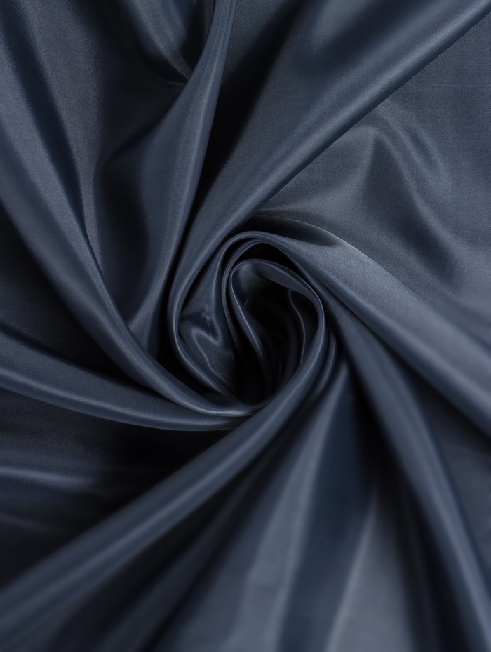 Подкладочная ткань таффета, 190Т, ширина 150 см, 200 м, полиэстер, тёмно-серая - Фото 1