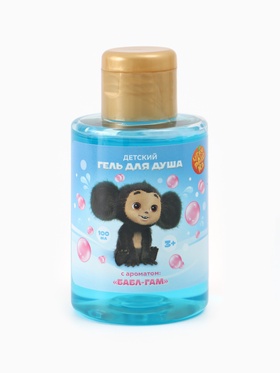 Гель для душа детский, аромат бабл-гам, 100 мл, Чебурашка 10901208