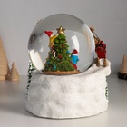 УЦЕНКА Снежный шар новогодний стеклянный «Сани Деда Мороза», музыкальный, световой, d=12 см, 17×16.5×17.5 см - Фото 3