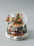 УЦЕНКА Снежный шар новогодний стеклянный «Сани Деда Мороза», музыкальный, световой, d=12 см, 17×16.5×17.5 см - Фото 10