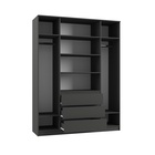 УЦЕНКА Спальный гарнитур Мадера, Шкаф 4 ств, Кровать 160×200, Комод, тумба прикроватная, Графит 9849 - Фото 3