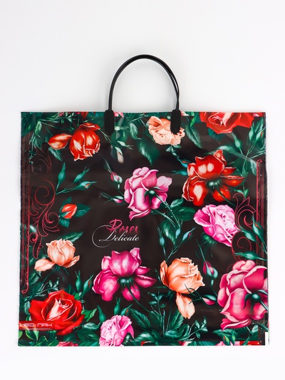 Пакет «Нежные розы», полиэтиленовый, пластиковая ручка, 37×35 см, 90 мкм