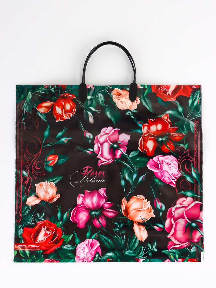 Пакет «Нежные розы», полиэтиленовый, пластиковая ручка, 37×35 см, 90 мкм - Фото 1