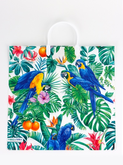 Пакет «Попугай», полиэтиленовый, пластиковая ручка, 37×35 см, 90 мкм