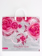 Пакет «Роза на серебре», полиэтиленовый, пластиковая ручка, 37×35 см, 90 мкм - Фото 1