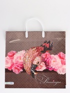 Пакет "Розовый фламинго, полиэтиленовый, пластиковая ручка 37х35 см 90 мкм 1095891 (комплект 5 шт) - фото 63636045