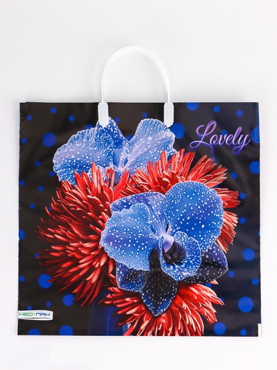 Пакет «Цветочная фантазия», полиэтиленовый, пластиковая ручка, 37×35 см, 90 мкм