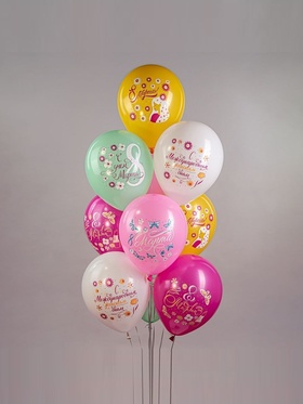 Воздушный шар латексный 12" «Праздник 8 Марта! С женским днём!», 25 шт.