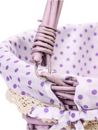 УЦЕНКА Корзина плетеная 32 х 32 х 14 см, ручка h=14 см фиол-ый ткань - Фото 12