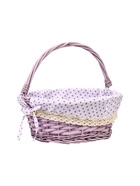 УЦЕНКА Корзина плетеная 32 х 32 х 14 см, ручка h=14 см фиол-ый ткань - Фото 3