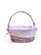 УЦЕНКА Корзина плетеная 32 х 32 х 14 см, ручка h=14 см фиол-ый ткань - Фото 5