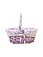 УЦЕНКА Корзина плетеная 32 х 32 х 14 см, ручка h=14 см фиол-ый ткань - Фото 10