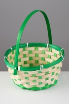 УЦЕНКА Корзина плетёная, 21 х 21 х 10/24 см, бамбук, зеленая 10973087